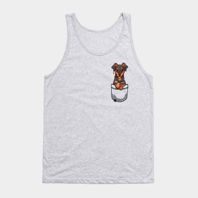 Pocket Cute Dobermann Dog - T-Shirt Tank Top by TechraPockets